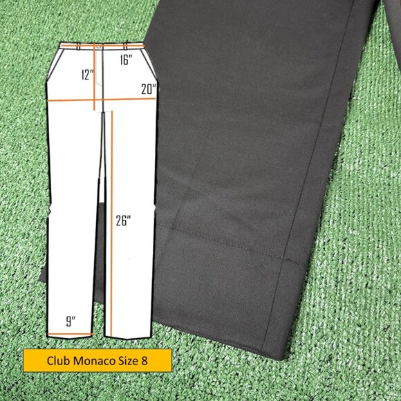 Club Monaco High Rise Enamel Ring Wool Blend Black Crop Trouser Pants Size 8 NEW - Picture 3 of 13